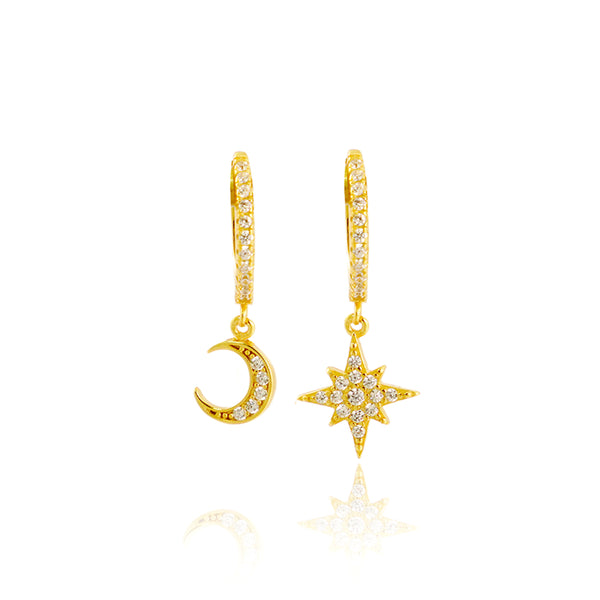 Celestial CZ Hoop Earrings