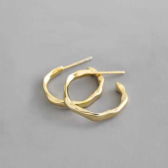 Iris Textured Hoop Earrings