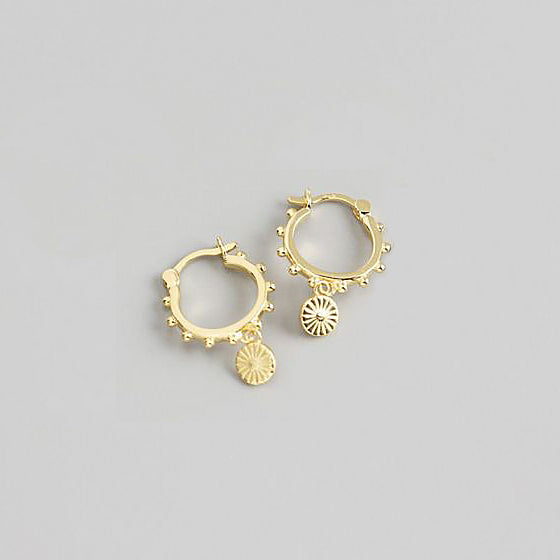 Luna Detailed Pendant Hoops