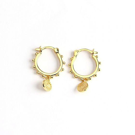 Luna Detailed Pendant Hoops