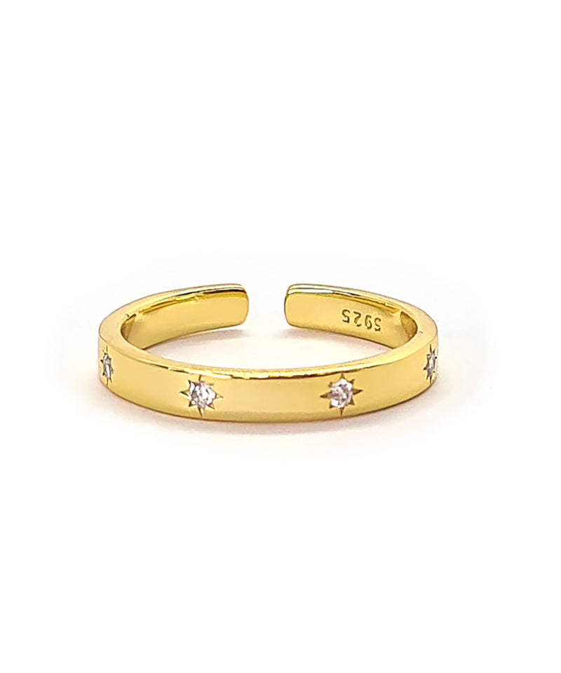 Astrid CZ Adjustable Gold Ring
