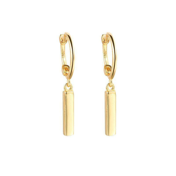 Gold Bar Hoop Earrings - Eschati Jewellery