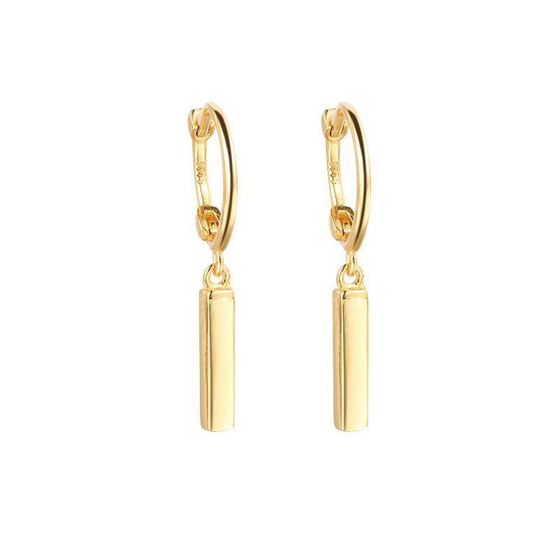 Gold Bar Hoop Earrings - Eschati Jewellery