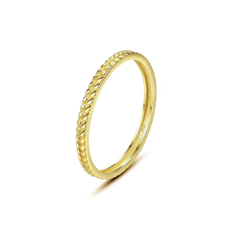 Twisted Micro CZ Gold Ring