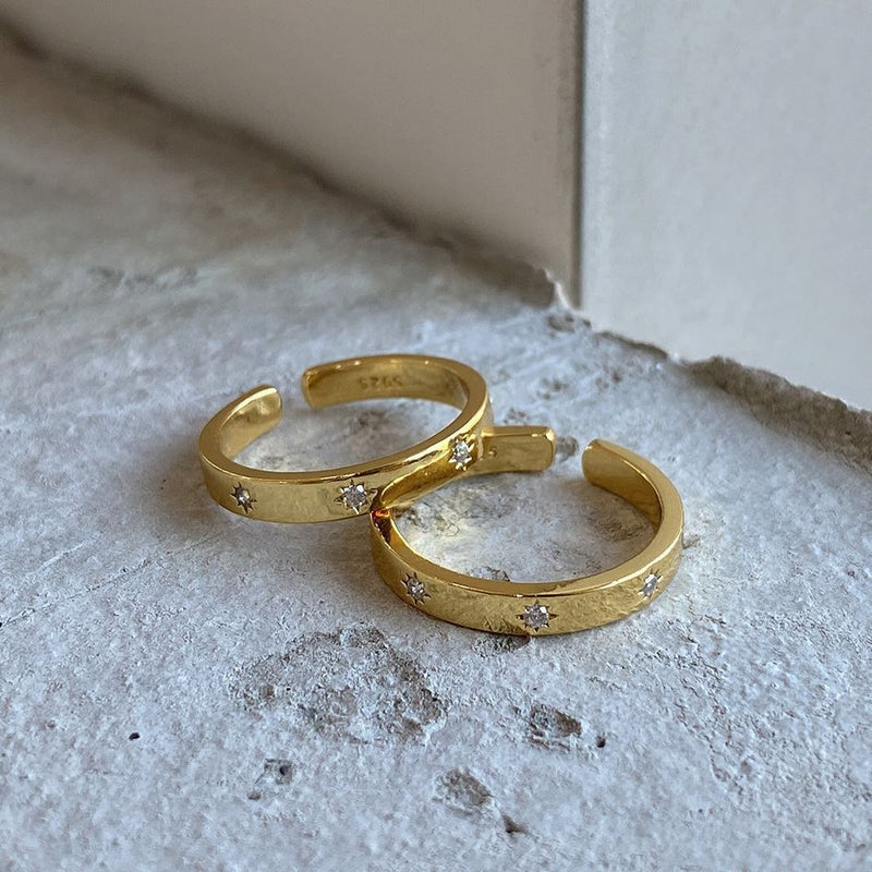 Astrid CZ Adjustable Gold Ring