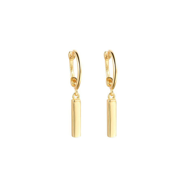 Gold Bar Hoop Earrings