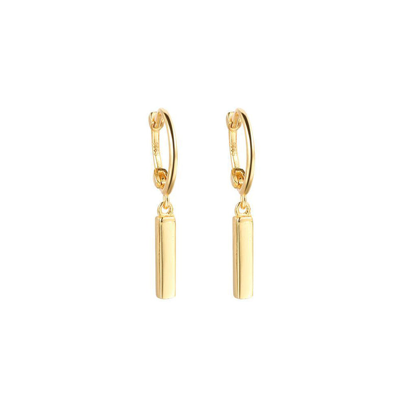 Gold Bar Hoop Earrings