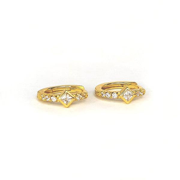 Haven CZ Huggie Hoop Earrings