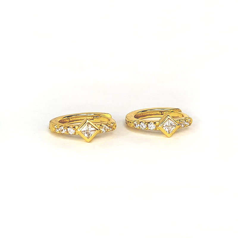 Haven CZ Huggie Hoop Earrings