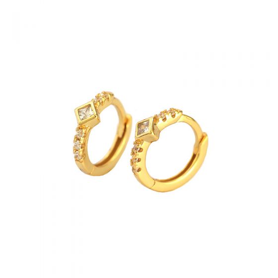 Haven CZ Huggie Hoop Earrings