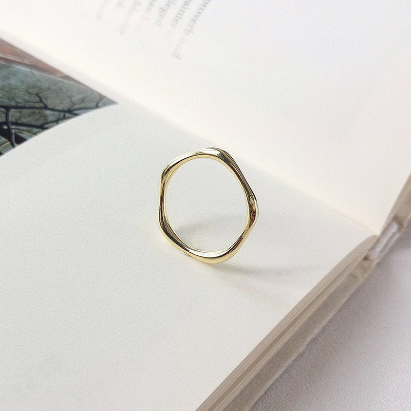 Minimal Irregular Gold Ring