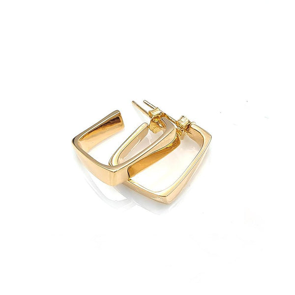 Josie Champagne Gold Square Hoop Earrings - Eschati Jewellery