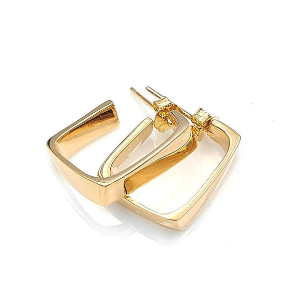 Josie Champagne Gold Square Hoop Earrings - Eschati Jewellery