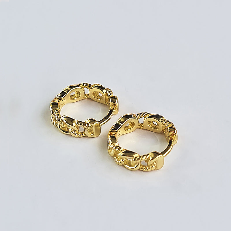 Mini Gold Chain Hoops