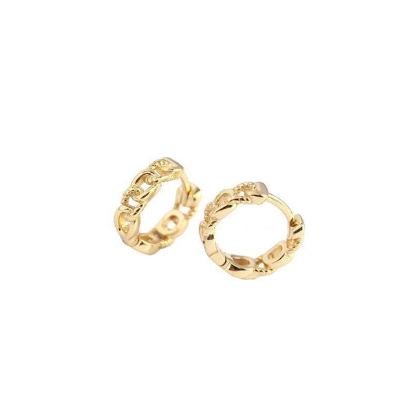 Mini Chain Gold Hoop Earrings - Eschati Jewellery