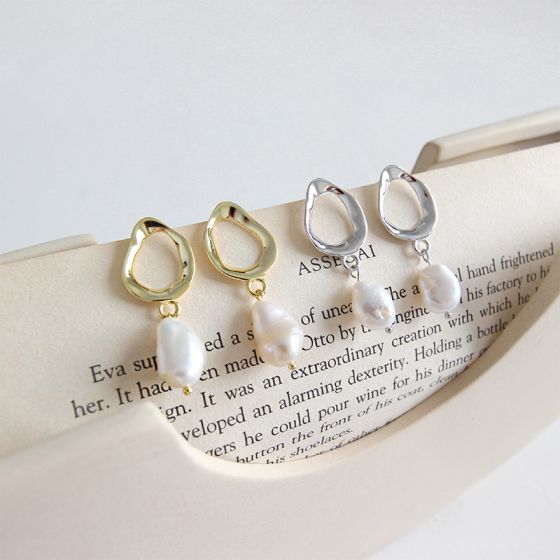 Ophelia Pearl Drop Gold Earrings