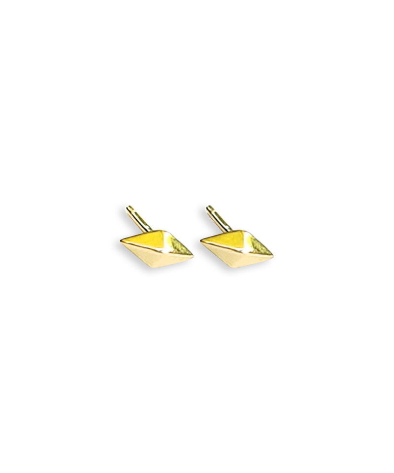 Mini Rhombus Gold Studs